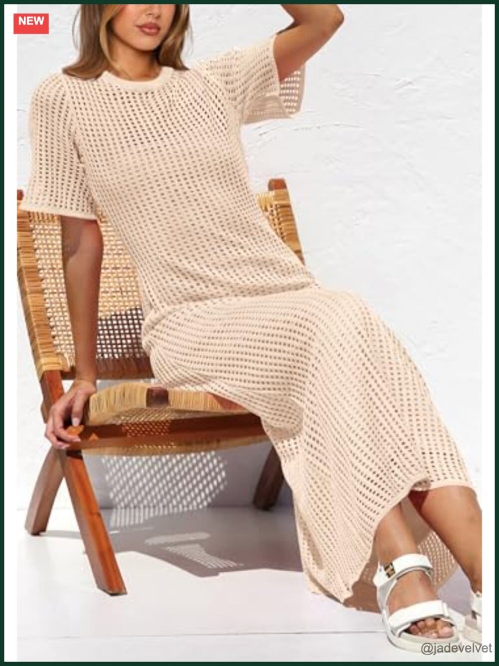 Two Piece Eyelet Cover Up Maxi Dress with Slip Lining - Picture 3 of 6